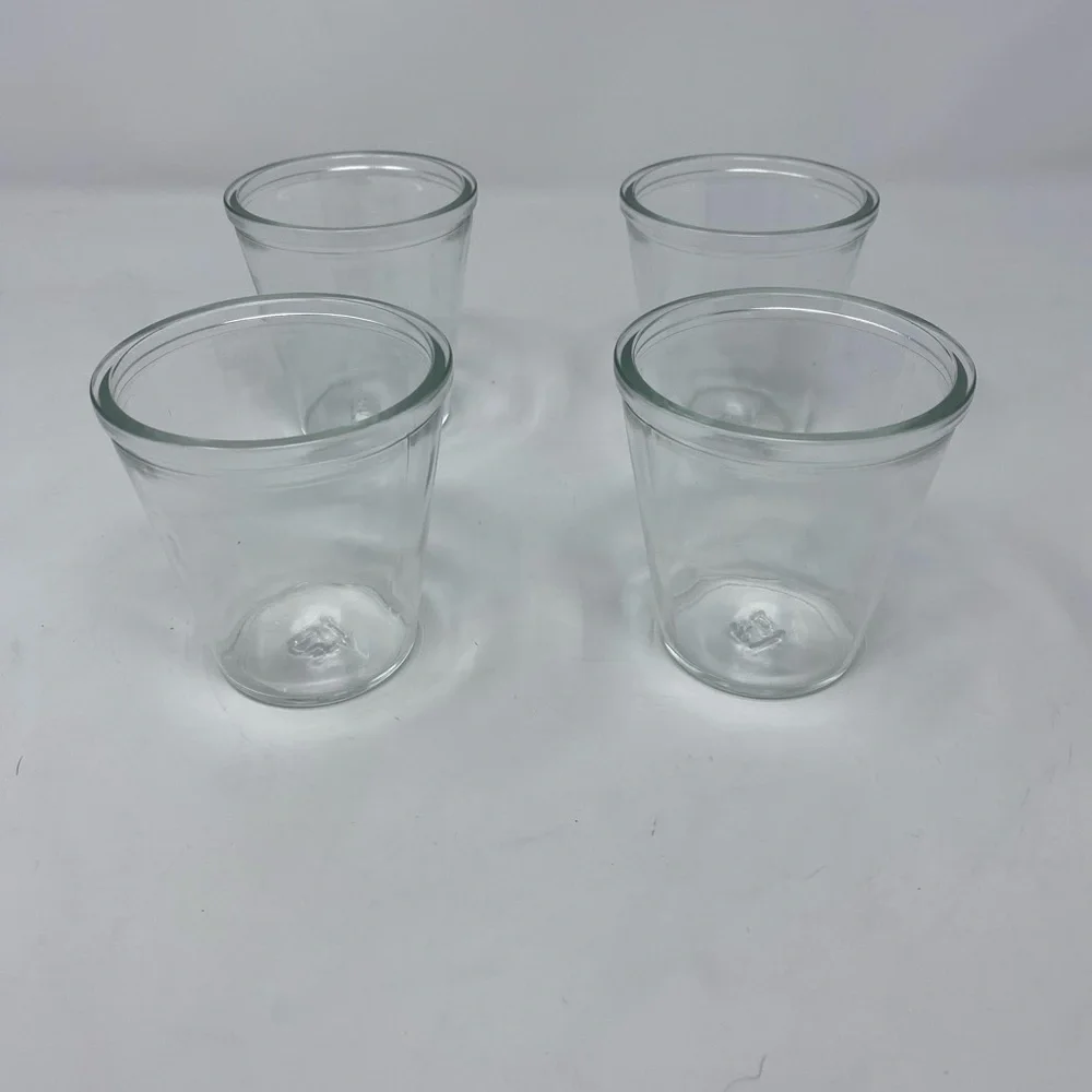 Set of 4 Clear Mini Glass Jars/Tumblers